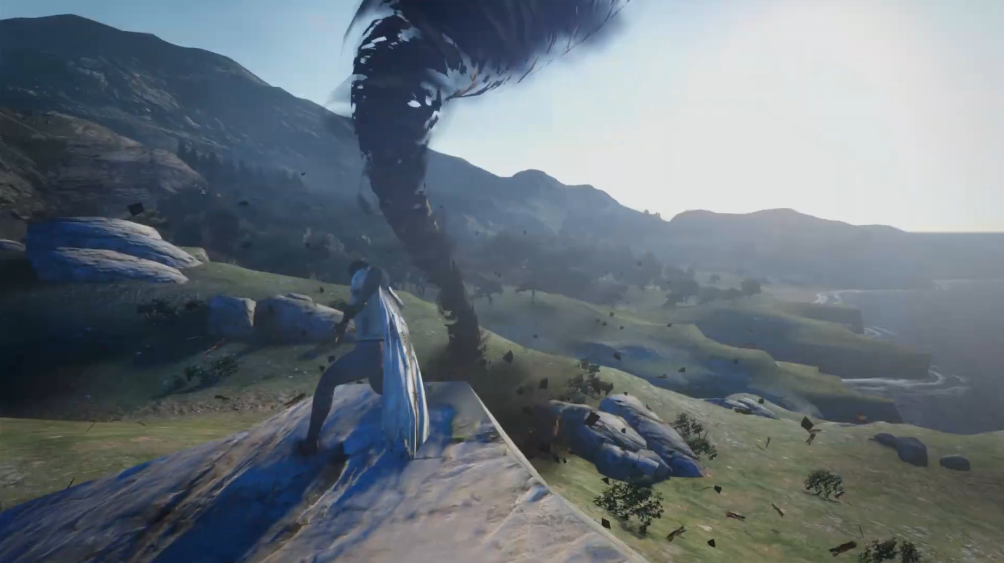 The player character sumons a tornado in Dragons Dogma: Dark Arisen